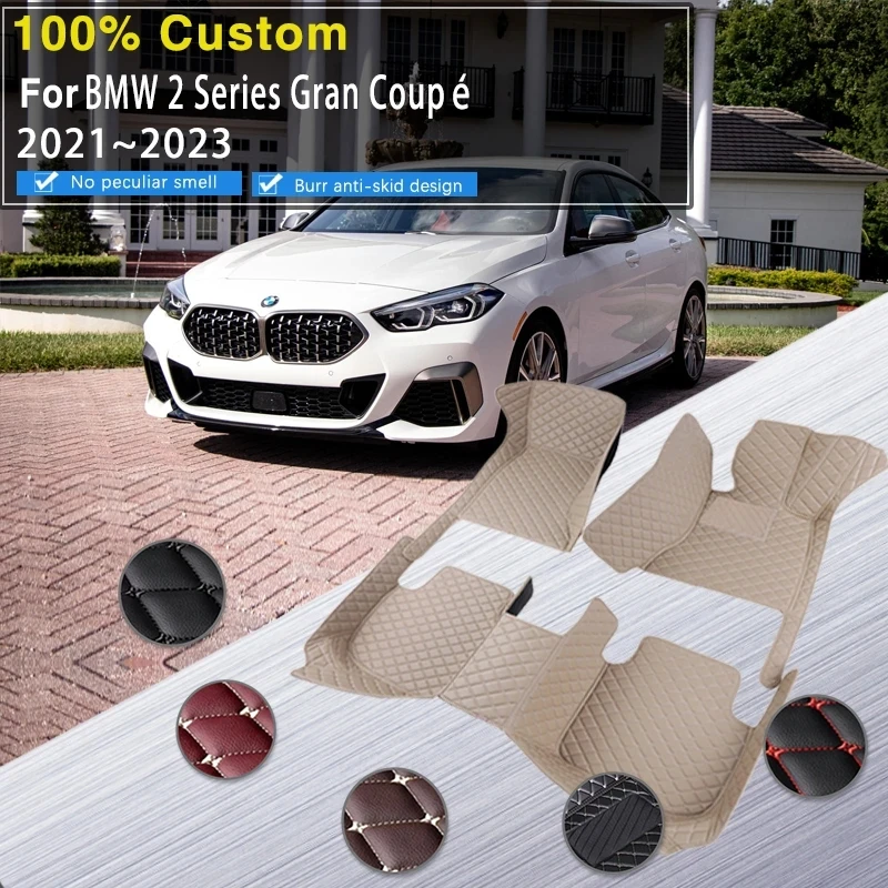 

Car Floor Mats For BMW 2 Series Gran Coupé F44 2021~2023 Carpets Leather Mat Rug Durable Pad Car Accessories 220i 216d 218d 218i