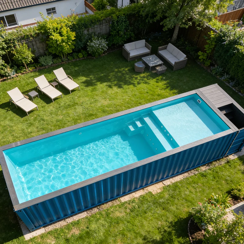 Unique Design Custom Factory House Large Luxury Swim Spa Tub Frp Fiberglass Pool Shell Garden Container Outdoor Swimming Pool