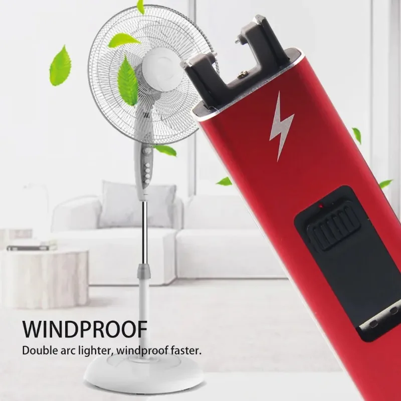 Hot Electric Lighters, Metal Windproof Portable USB Rechargeable Lighters, Flameless Pulse Single Arc Lighters, High-end Gifts