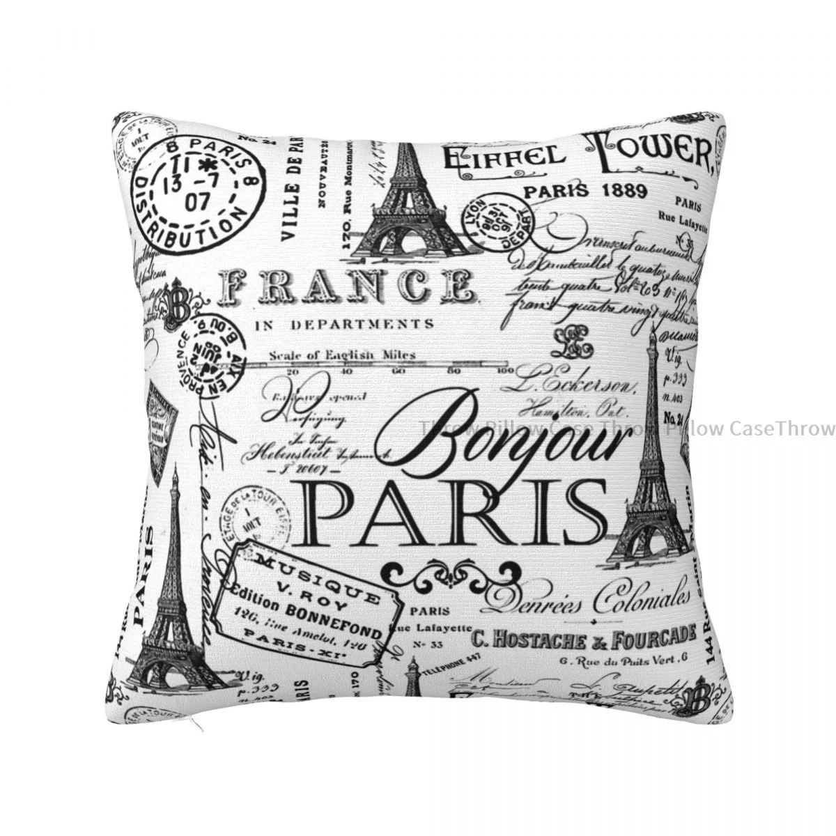 VintageParis en bianco e nero modello nostalgicoCojines federa per cuscino fodere per cuscini casa divano sedia zaino decorativo