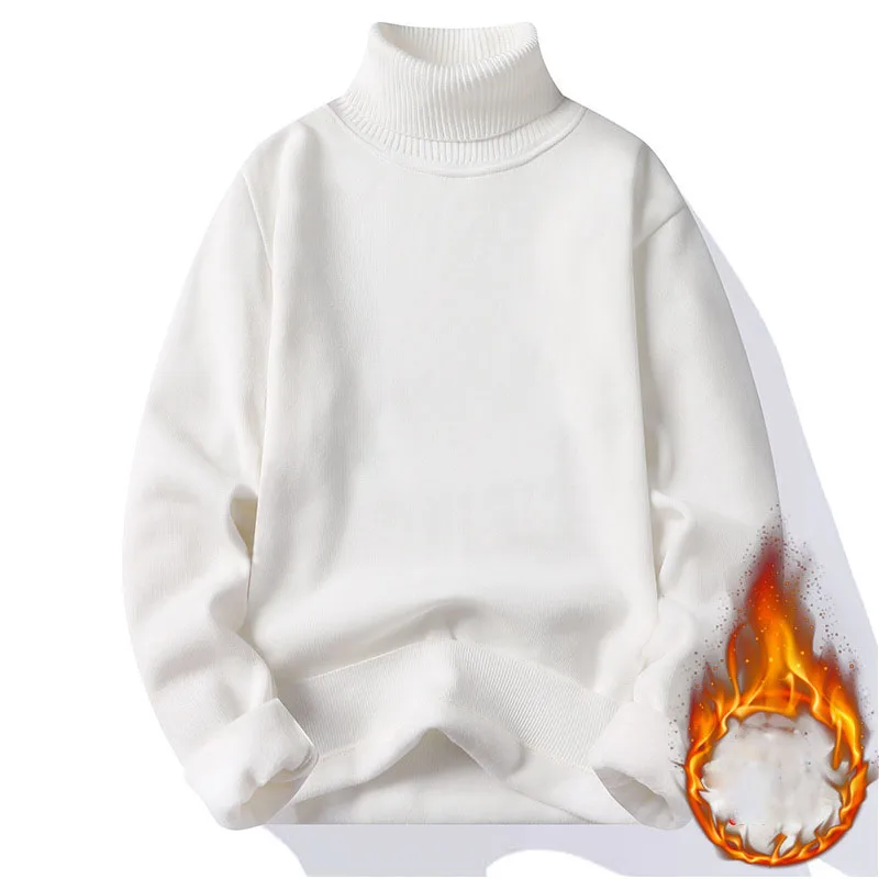 Sweter Rajutan Turtleneck Dasar Slim Fit Kasual Pria Pulover Kerah Tinggi Mantel Bawah Rajut Hangat Pria Atasan Musim Gugur Musim Dingin MY919