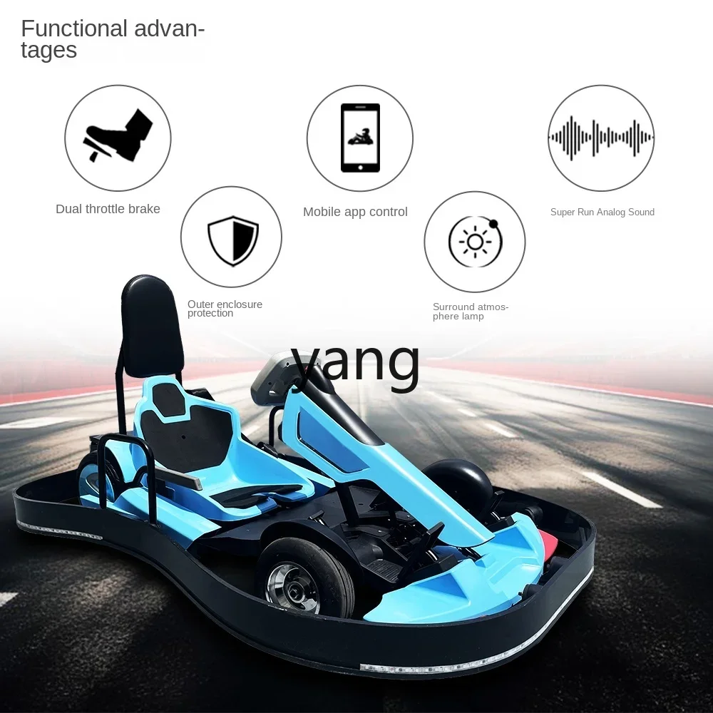 YJQ ملعب بلازا كارت كهربائي تجاري للأطفال البالغين بأربع عجلات سباق السيارات في الهواء الطلق