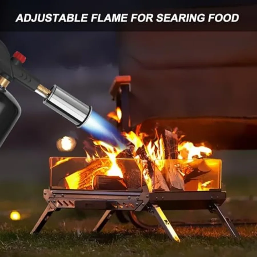 Powerful Propane Torch Head with Igniter, Soldering Equipment Power Tools, Adjustable Blow Torch, Cooking Torch, Searing Torch
