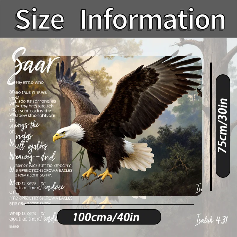 Universal Car Trunk Mat, Saar 'Who Trust In The LORD' Isaiah 4:31 Bald Eagle Spiritual Inspirational Art Print - Forest Mid-Flig