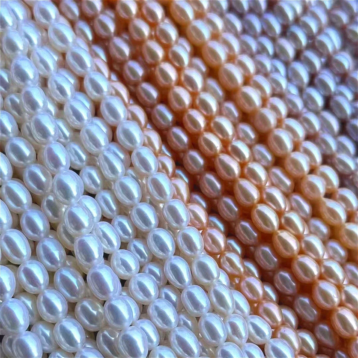 

6.5-7.5mm5A Dazzling Depth Rice Natural Freshwater White Purple Orange Pearl Bead Jewelry MakeDIY Necklace Bracelet Accessories