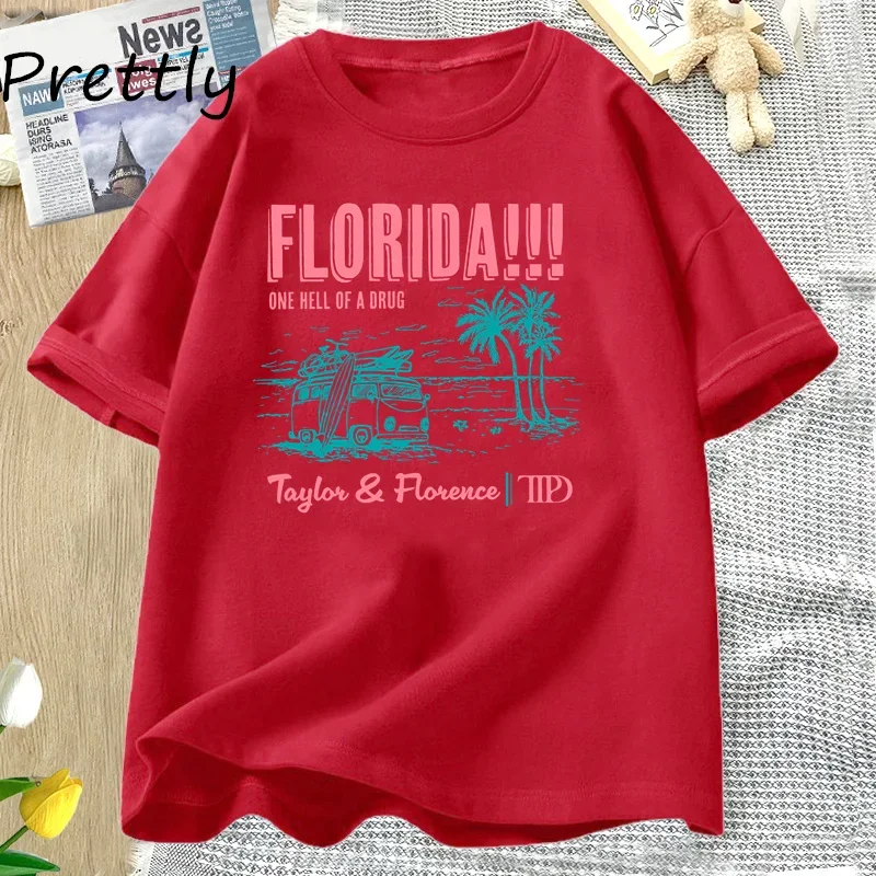 Florida jeden peklo tričko léto pláž T košile ženy módní TTPD krátký rukáv grafické T košile bavlna tees nadrozměrné pouliční oblečení