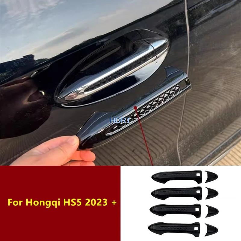 For Hongqi HS5 2023 + Car Door Handle Shell Scratch Resistant Cover Styling Protector Decoration Accessories Exterior Sticker