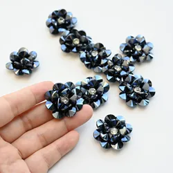 10pc/lot Crystal beaded patches for clothing Sew on patch flower decorative parches bordados para ropa Embroidery appliques