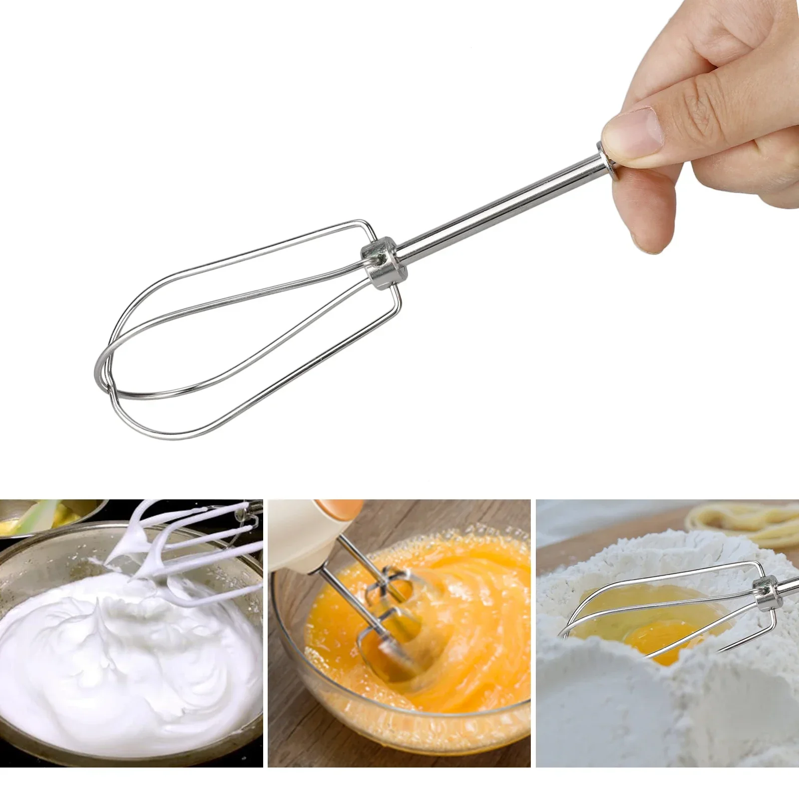 2pcs Balloon Wire Whip Mixer Attachment Flour Cake Balloon Whisk Egg Cream Electric Egg Beater Accessories Stainless Steel Tool