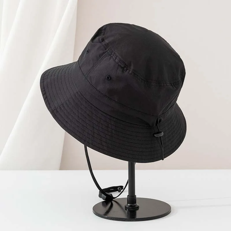 الصيف الخريف طوي المحمولة نزهة تنفيس قبعة صيد Sunsuade قبعة بحافة التنزه حزام الذقن سريعة الجافة عينة بنما قبعة