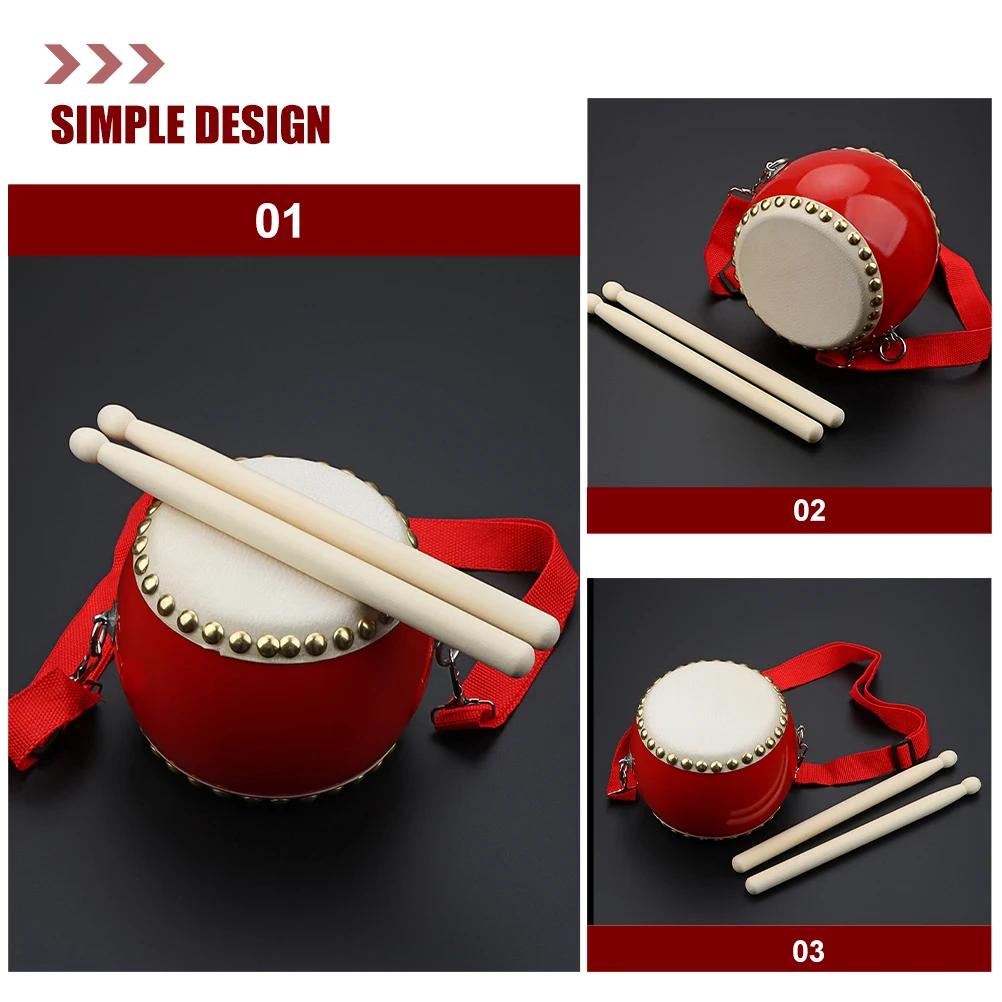 

Red Drum Kids Musical Instruments Baby Wooden Enlightenment Toys Toddler for Toddlers