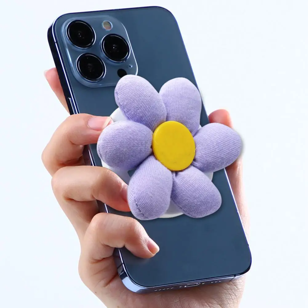 Hot Trend New Sunflower Mobile Phone Holder Creative Diy Back Adhesive Strip Finger Buckle Lipstick Holder For Women Gift O2Y6