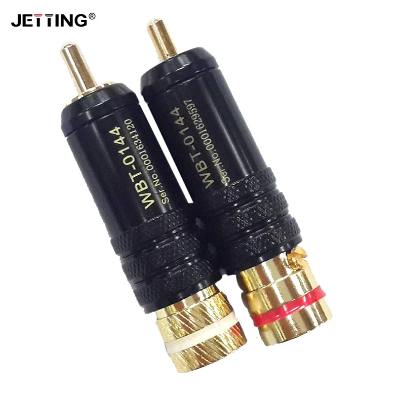 High Quality 1PC WBT-0144 Gold plated RCA plug lock Soldering Audio/Video plugs Connect