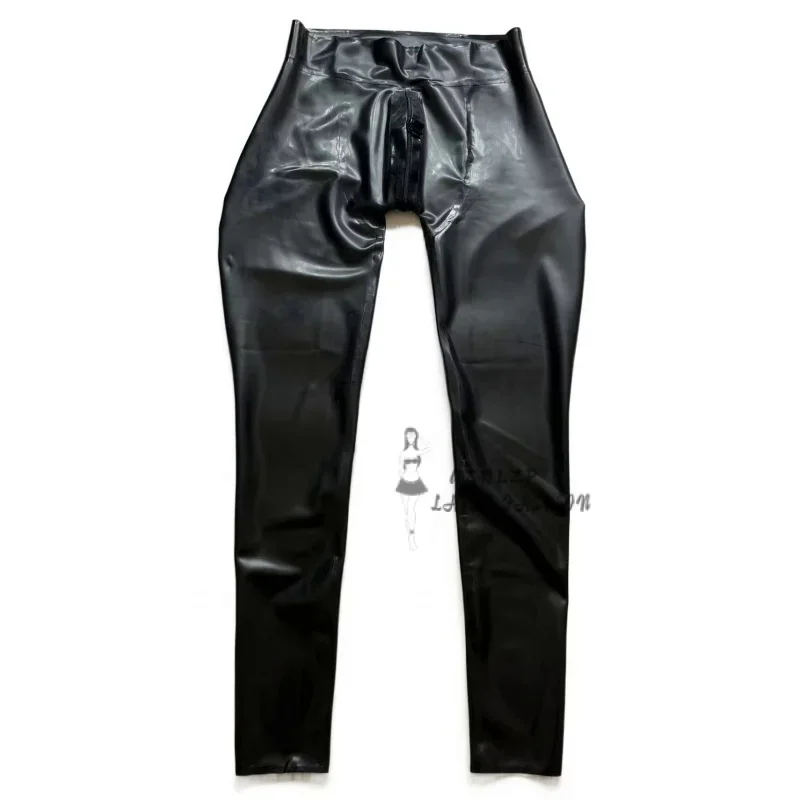 

Latex Pants Men's Latex Trousers Tight with Crotch zipper