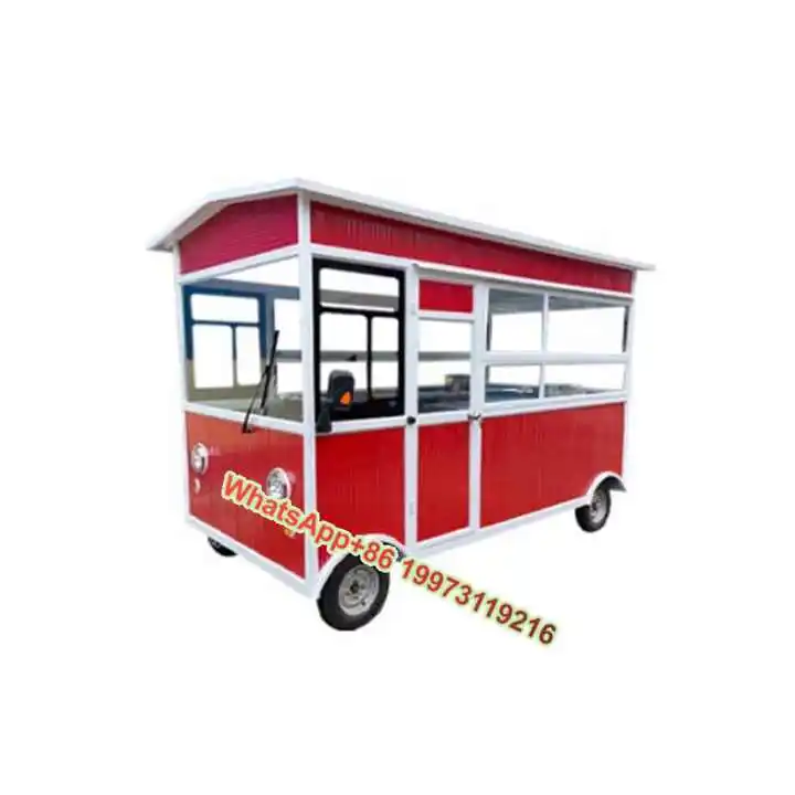 

Size Customized Multifunctional Street Mobile Mini Hot Dog Ice Cream Fast Food Cart Trailer With Wheels Small Food Truck