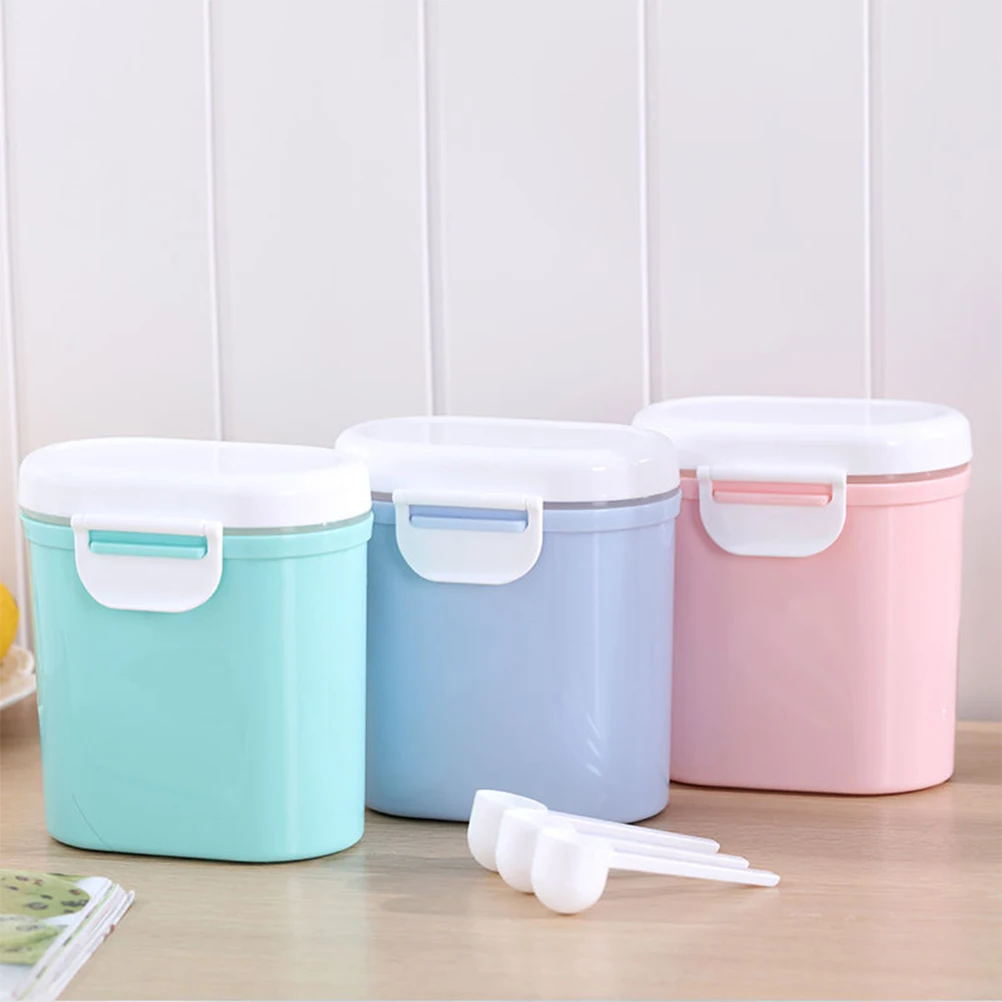

1Pcs Milk Powder Box Large Capacity Sealed Storage Leakproof Silicone Ring Portable Baby Grain Food Container Multifunctional