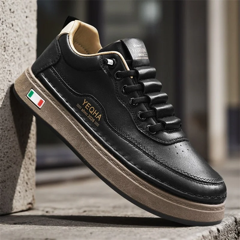 

Handmade Leather Men's Shoes Casual Versatile Autumn Winter New Style Sports Wind Rubber Outsole Breathable Anti-slip Shock-a...