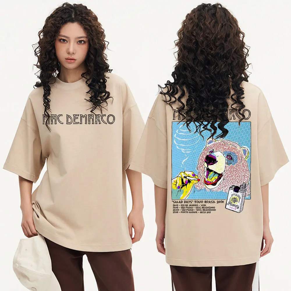 

Singer Mac Demarco Salad Days Tour Brasil 2014 T-shirts Men Women Fashion Oversized T Shirts Male Casual Cotton Vintage T-shirt