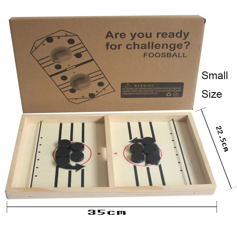 Juego de Puck de eslinga rápida, juego de Hockey de madera, mesa de súper futbolín, tablero de ganador, interacción entre padres e hijos, juegos