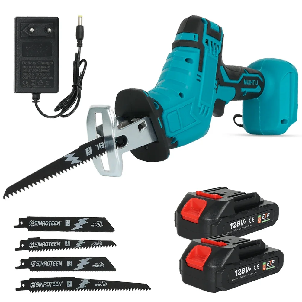 

18V Electric Reciprocating Saw Cordless Portable Chainsaw Variable Speed Metal Wood Pipe Cutting Power Tool For Makita Battery