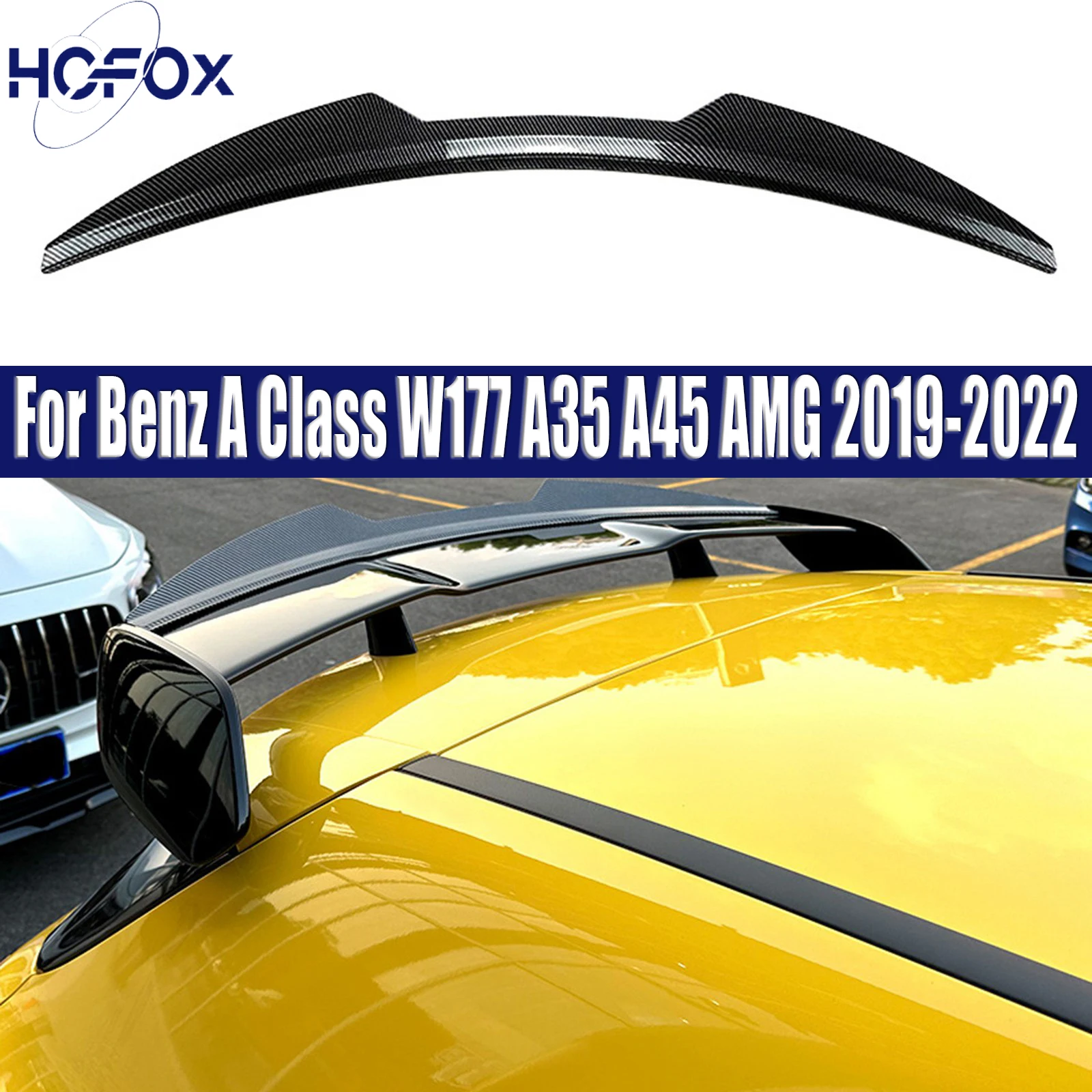 

Rear Roof Spoiler Trunk Wing Lip By ABS Spoilers Gloss Black For Mercedes Benz A Class W177 A35 A45 AMG 2019-2022