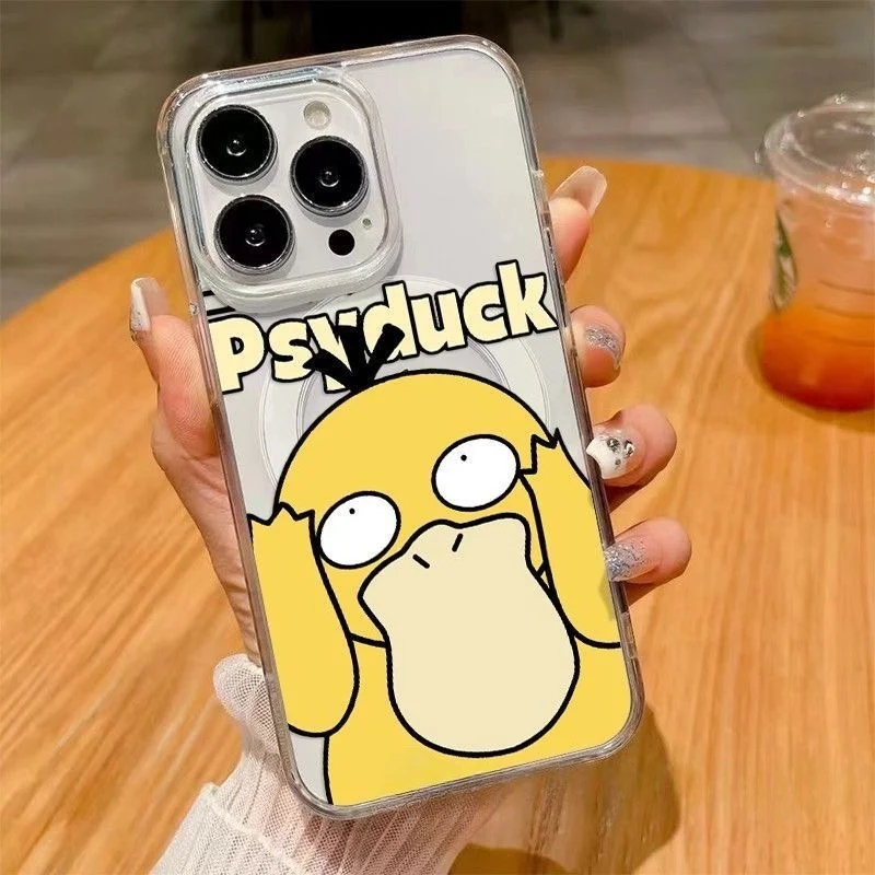 Cute Cute P-Pokemon Psyduck Togepi Magsafe Wireless Charge Phone Case For iPhone 11 12 13 14 15 16 Pro Max Plus Magnetic Cover