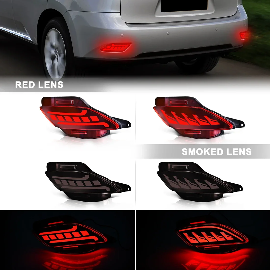 

LED Tail Light For Lexus RX270 RX350 RX450h 2009 2010 2011-2015 Rear Bumper Reflector Light Brake Dynamic Turn Signal Lamp 12V