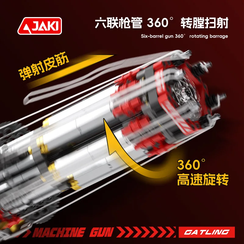 JAKI – mitrailleuse rotative électrique, Kit de blocs de construction, jouet d'assemblage éducatif pour adulte/garçon, cadeau d'anniversaire Cool KK001