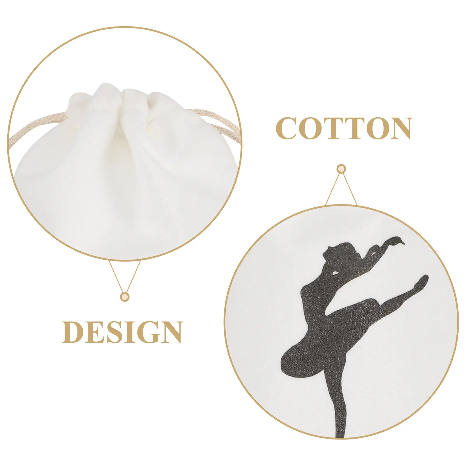 4Pcs Ballet Dance Shoe Bags Premium Cloth Drawstring Storage Pouches for Pointe Shoes Small Items Organizer Convenient Daily Use