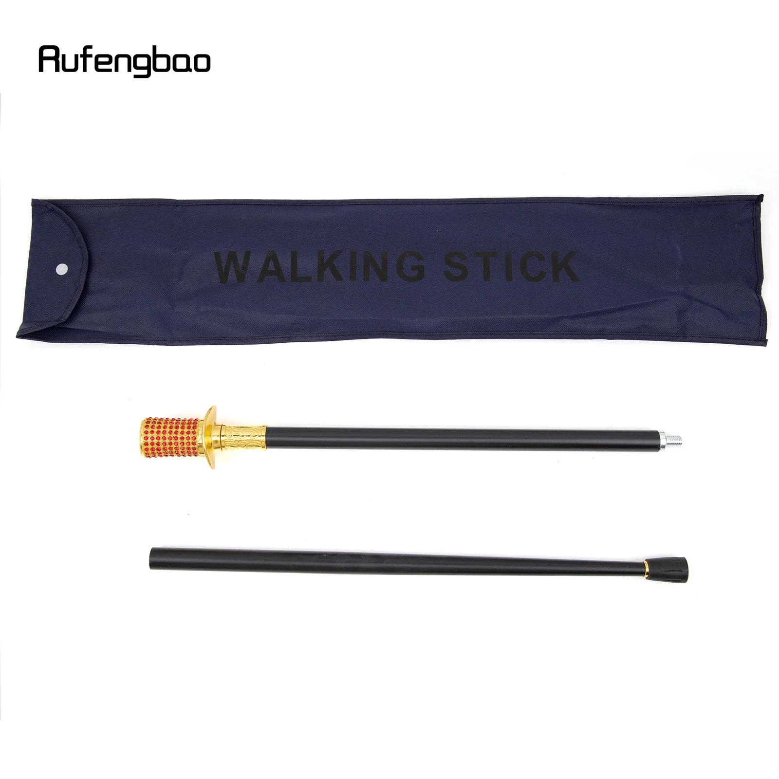 Golden Red Künstliche Diamant Gehstock Mode Stick Gentleman Elegante Cosplay Cane Knopf Crosier 95 cm Leistung Bühne Cane