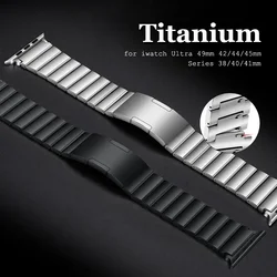 Titanium Link Bracelet for Apple Watch Ultra 3 2 49mm 41 42 44mm 46 40mm Strap for iWatch Series 11 10 9 8 7 6 5 4 SE Wristband