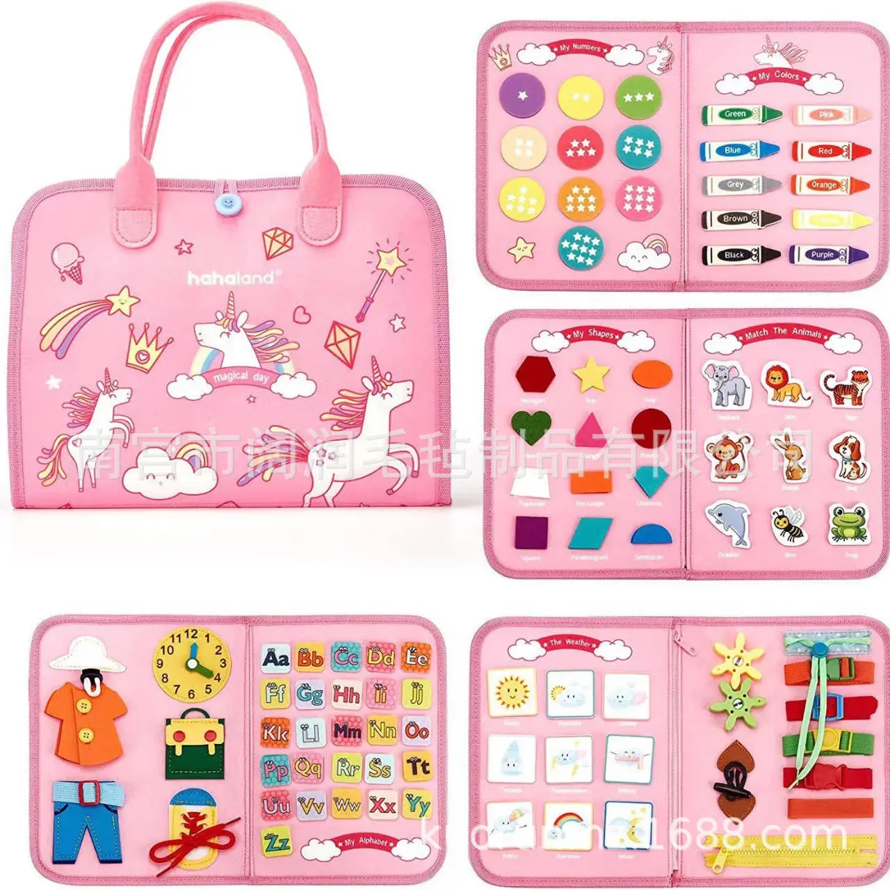 Mainan Papan Belajar Rias Anak-anak Portabel Felt Baru Papan Pendidikan Dini, Mainan Anak-anak