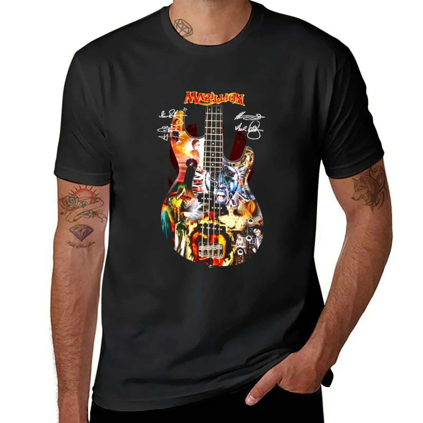 Marillion Guitar Signatures T-Shirt summer clothes summer top mens funny t shirts