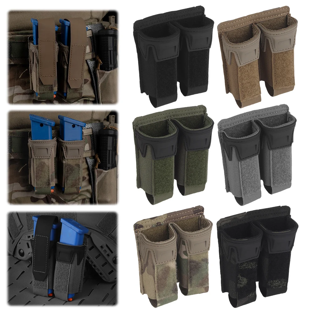 9mm Magazine Pouch Single Double Mag Bag K Type Multi Stage Height Adjustment MOLLE Belts Gear Outdoor Hunting Accessories Mag