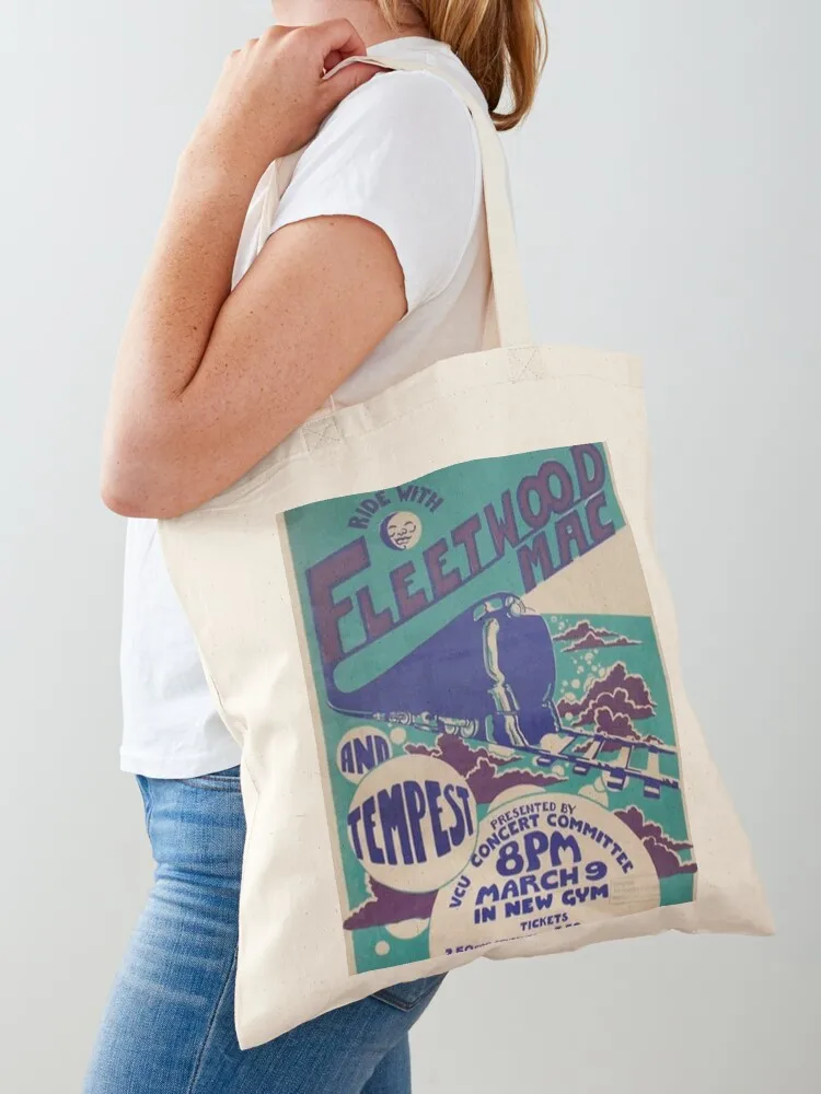 Train Mac Blue Vintage Poster Tote Bag large tote bag sac pour femme Women's shopping bag Gift bags Canvas Tote