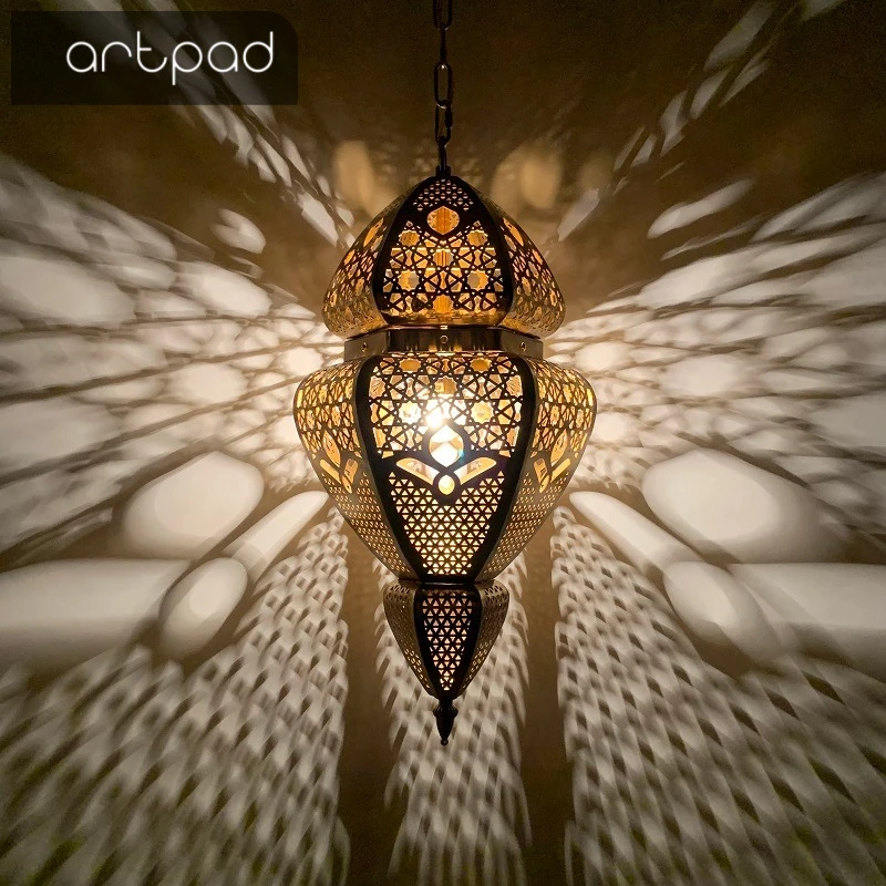 Artpad Hanging light Fixture Morocco Pendant Lighting Dining Room for Turkish Asia Cloth Shop Restaurant Bar Decor Lamp