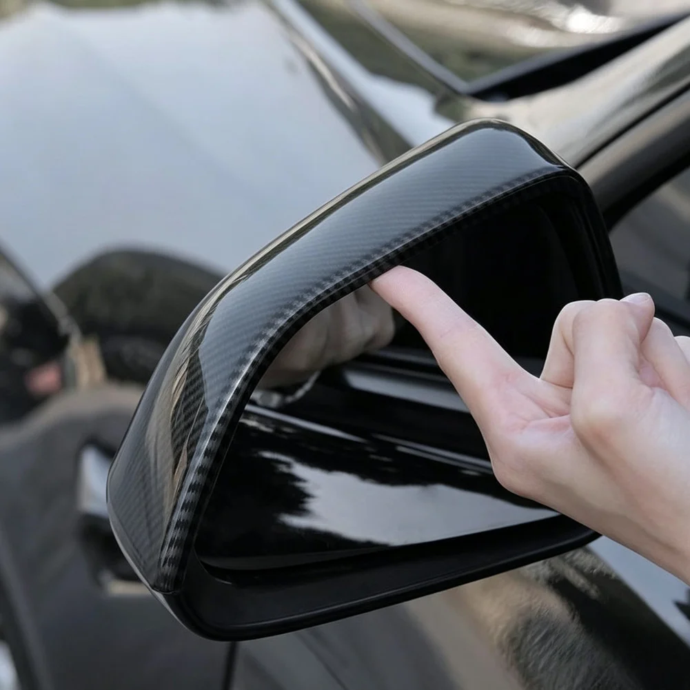 Carbon Fiber Rearview Mirror Protector for Tesla For Model 3 2024 Side Mirror Coverage with Polished Finish and Smooth Edges