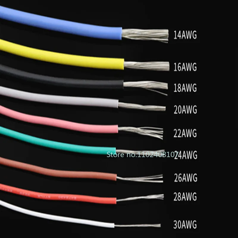 UL3239 سلك السيليكون المعلبة النحاس معزول الأسلاك الناعمة 30 28 26 24 22 20 18 16 14AWG 3KV مرنة لتقوم بها بنفسك خط LED سلك الإضاءة #3