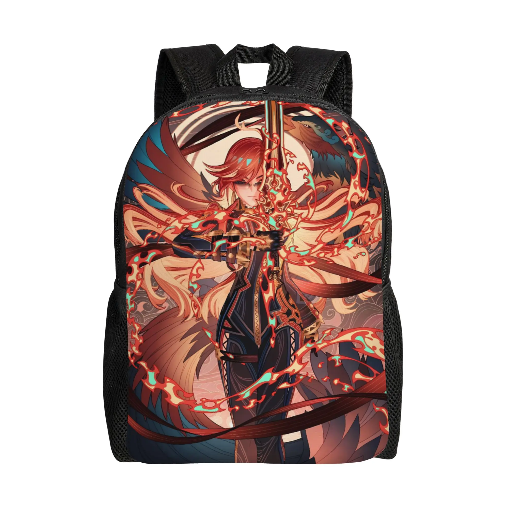 

Рюкзак Mavuika Genshin Impact с мультяшным дизайном, походный рюкзак, женский дизайн, большие школьные сумки, повседневный рюкзак