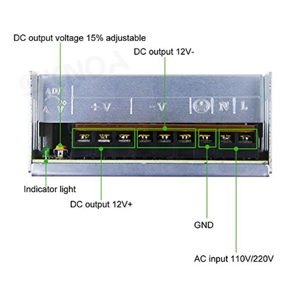 LED Power Supply DC 5V 12V 18V 24V 36V 48V 360W 400W Switching Power Supply Source Transformer 100-240V AC DC SMPS