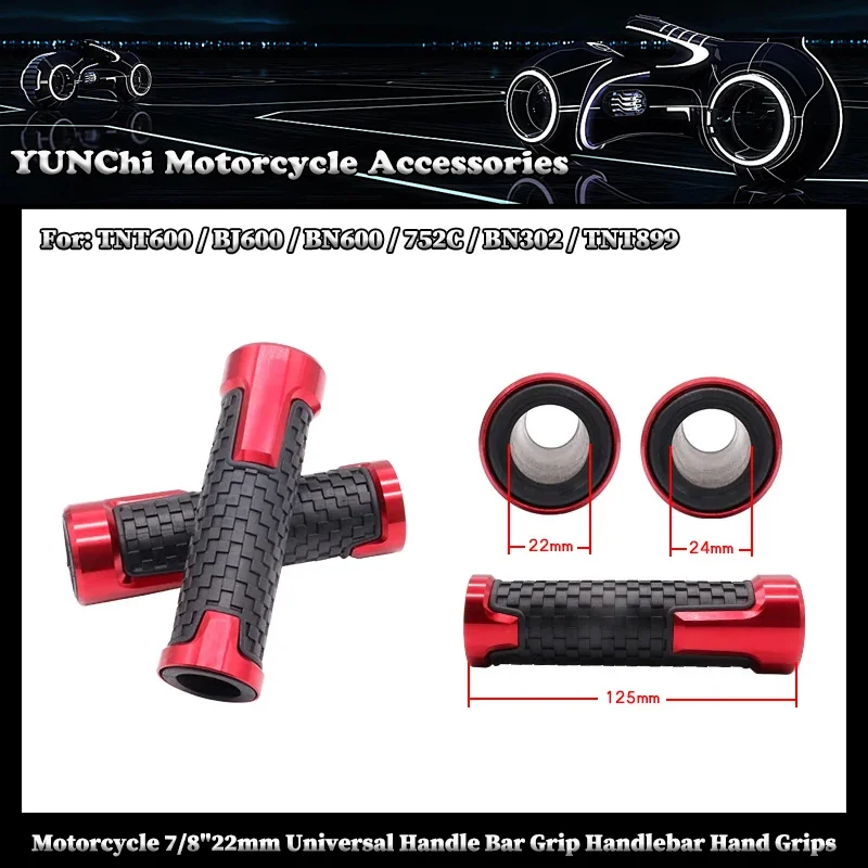 

Motorcycle 7/8"22mm Universal Handle Bar Grip Handlebar Hand Grips For Benelli TNT600 / BJ600 / BN600 / 752C / BN302 / TNT899