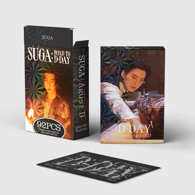 60+32Pcs/Set Kpop SUGA Lomo Card Idol Suga D-DAY Postcard Album New Photo Print Cards Picture For Fans Collectible Cards