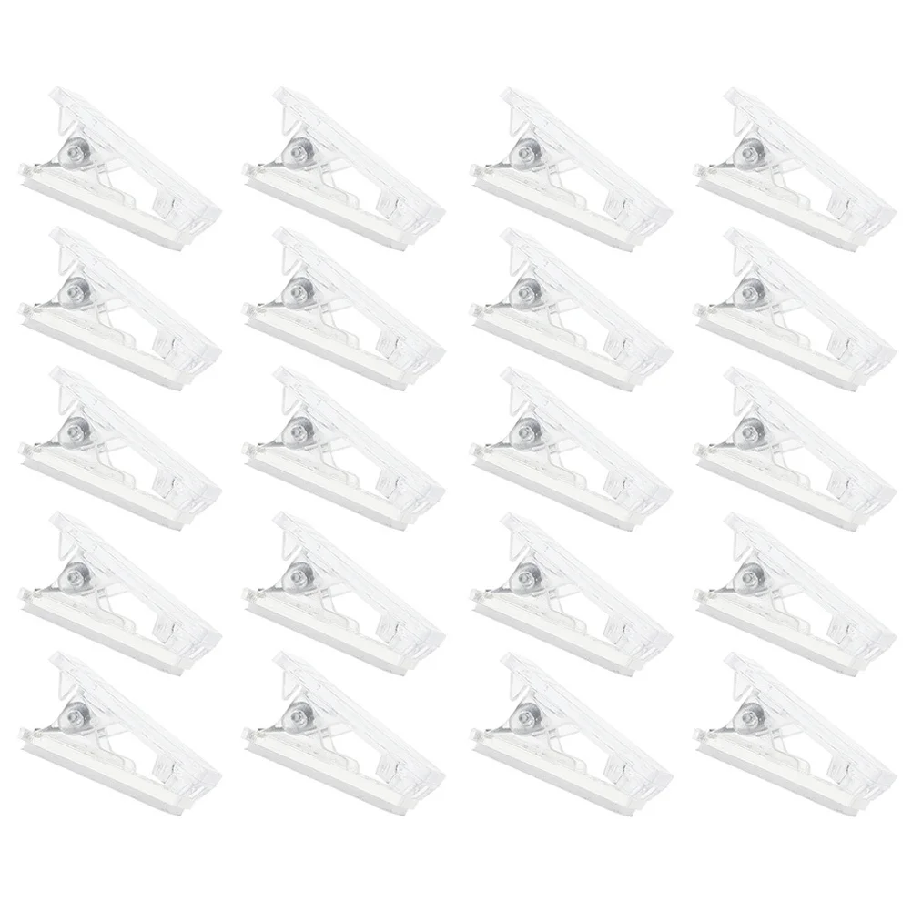 

20pcs Badge Clip Self Adhesive Plastic Spring Clips For Id Cards Name Tag Holders Wall Tapestry Hanging Diy Crafts Office