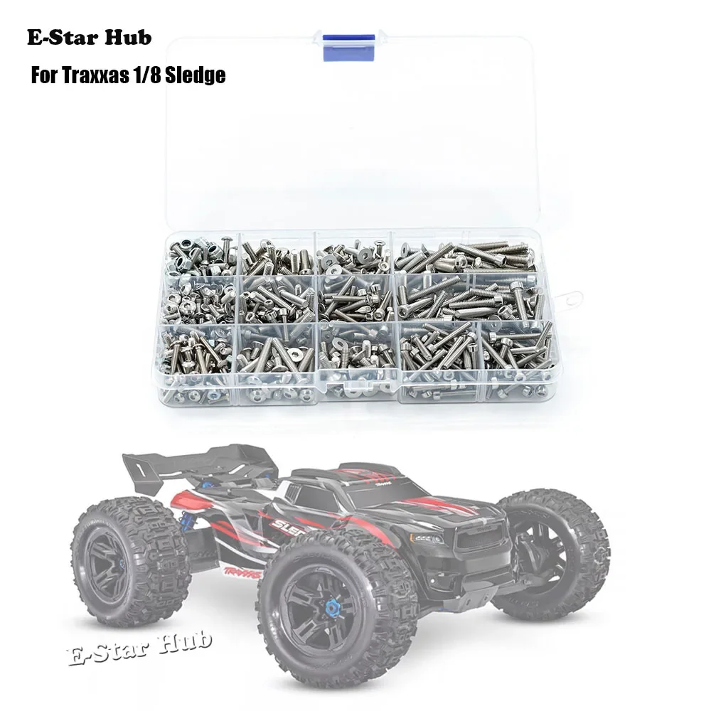 Screw Box Modified Stainless Steel Screw Kit  for Traxxas 1/8 Sledge car accessories S1045 RC Car Metal Upgrade Parts