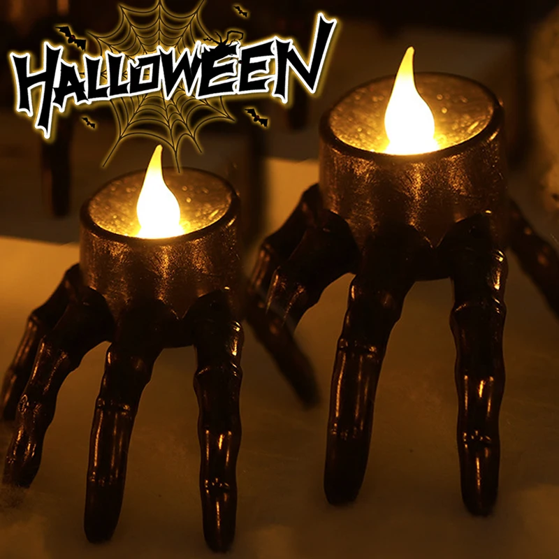 Halloween Skull Decor Light LED candela elettrica lampada teschio mano atmosfera luce notturna festa di Halloween decorazione della casa stregata