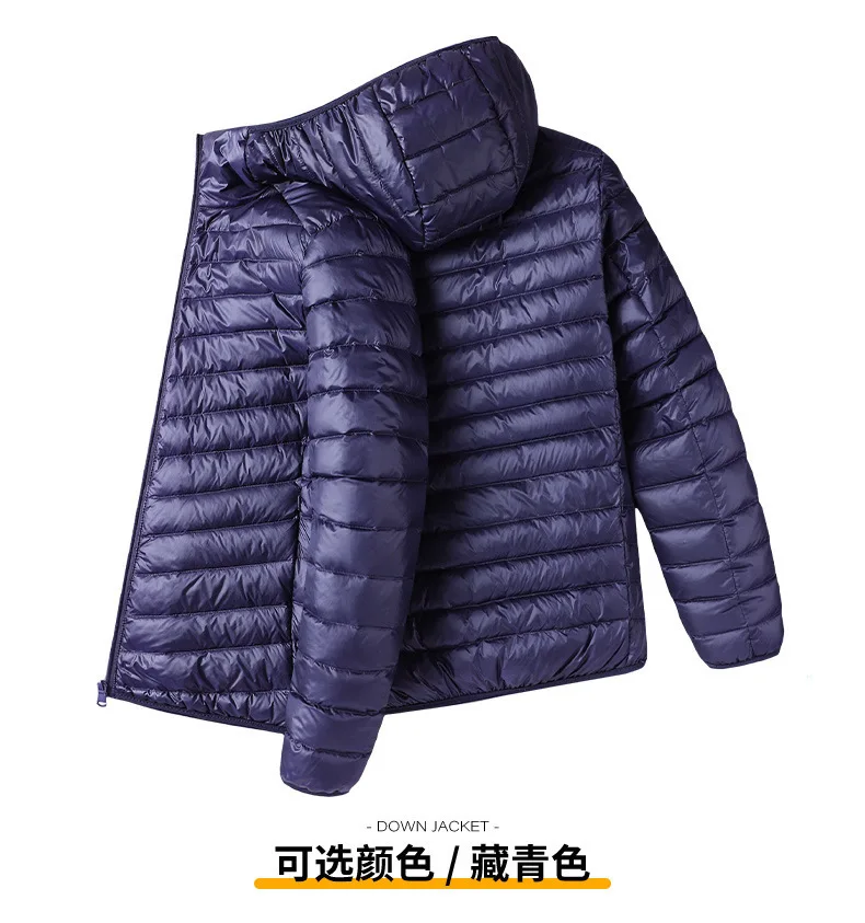 Graphene Self-heating Down Jacket Men Solid Windproof Pleated Down Jackets 경량패딩 hooded Collar Classical Warm Winter Jackets Male