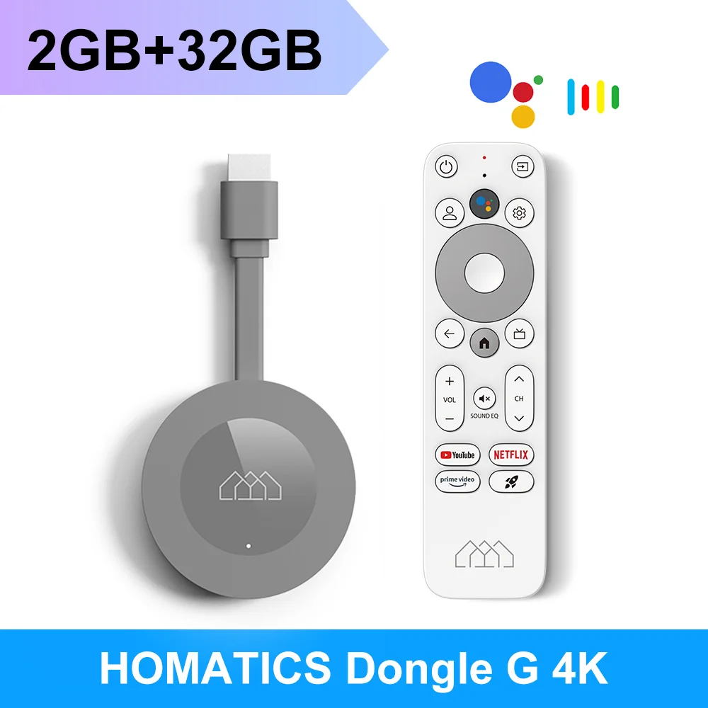 HOMATICS Dongle G 4K Google & Netflix Certified TV Stick 2GB 32GB