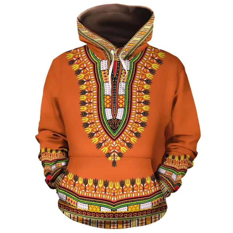 

Fashion Ethnic Tribes Graphic Men's Hoodie Funny Ethnic Print Pullover Trend Retro Sweatshirt Street Harajuku Top Casual Clothes