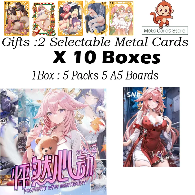 New  A5 Size Goddess Card Palpitate With Excitement 2 Anime Girl Party Collection Card Game Card Doujin Booster Box Toy Gifts