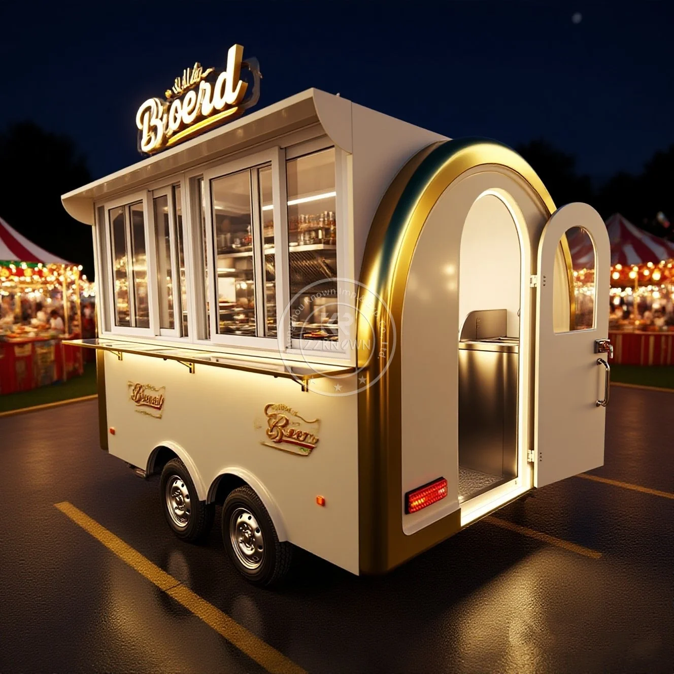 

Food Truck Mobile Kitchen Fully Equipped Outdoor Mobile Restuarant Snack Kiosk Ice Cream Fast Food Truck Trailer